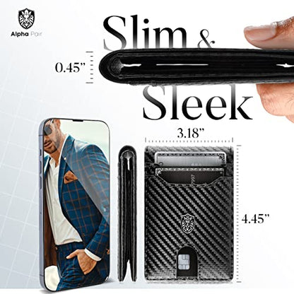 Slim RFID Men Wallets with Money Clip and 12 Cards Holder