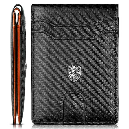 RFID Slim Wallet Men’s Wallet with 10 Credit Card Holders and 1 ID Window